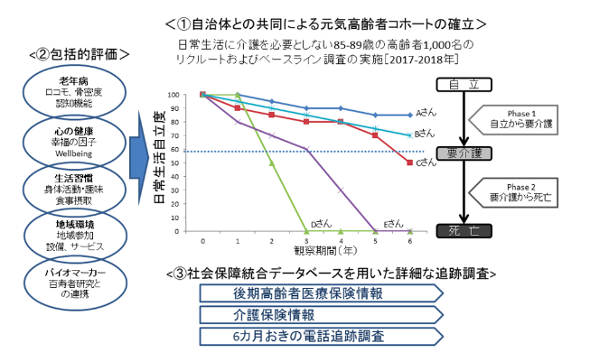 川崎市における元気高齢者コホートの調査概要図
